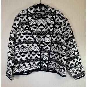 Bedford Fair Jacket Size XL 100% Cotton Aztec Tapestry Blazer